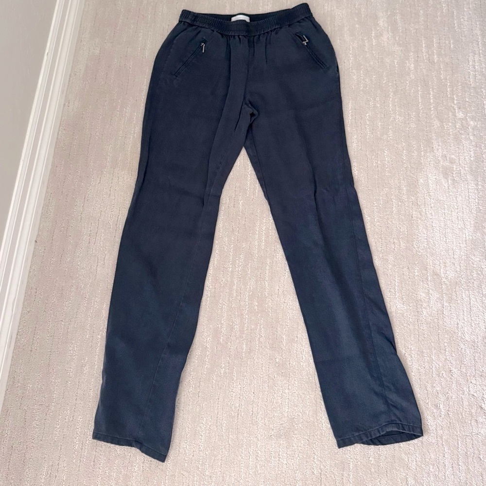 PROMOD Pull On Navy Blue Flat Front Casual Pants Size Small